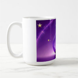Genomskinlig lila vas med stjärna, allt under kupo kaffemugg