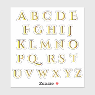 Genomskinlig metalleffekt Guld Stick på Brev Klistermärken