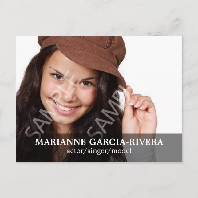 Genomskinlig panel för Actor Dubbla Headshot Vykort (Framsida)