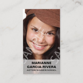 Genomskinlig panel för skådespelareHeadshotsvit Visitkort