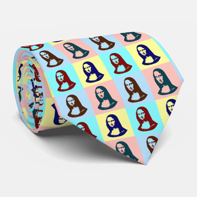 Genomskinlig popkonstMona Lisa Tie Slips (Rullad)