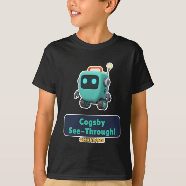 Genomskinlig Robot Barn T-Shirt - Cogsby Digger Ro (Framsida)
