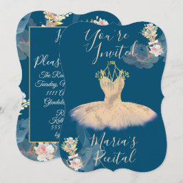 Genomskinlig Rosa Guld Ballerina Klänning Blommig Inbjudningar