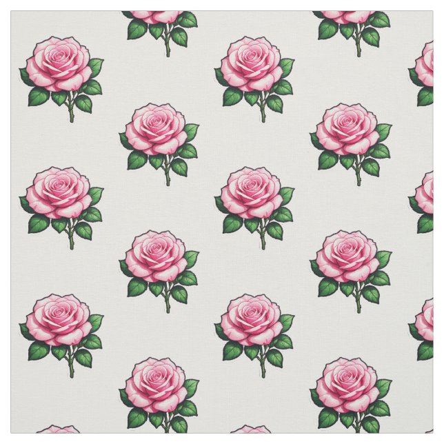Genomskinlig Rosa ros-blomma Tyg (Provkarta)