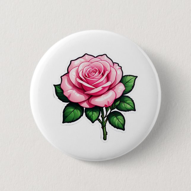 Genomskinlig Rosa ros-färgremssymbol Knapp (Framsida)