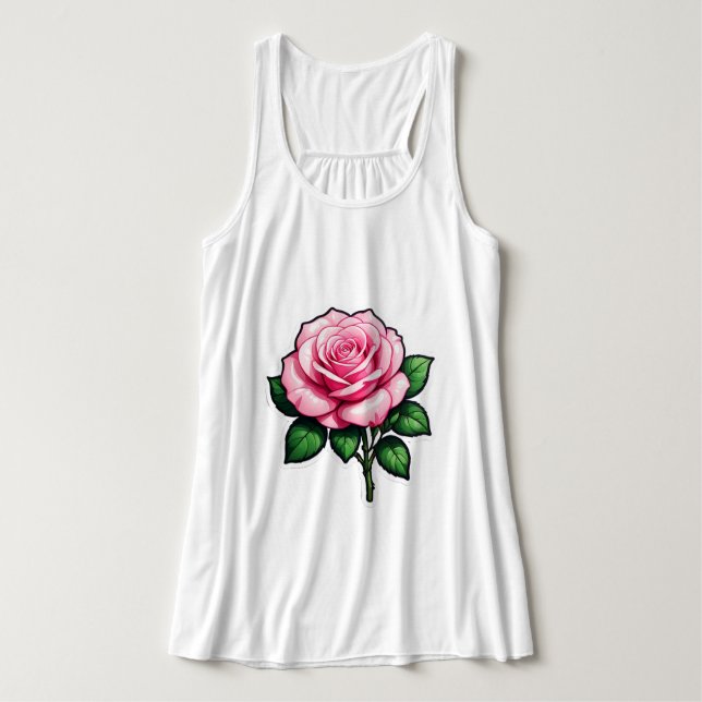 Genomskinlig Rosa ros-färgremssymbol Linne Med Racerback (Design framsida)