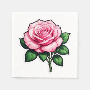 Genomskinlig Rosa ros-färgremssymbol Pappersservett