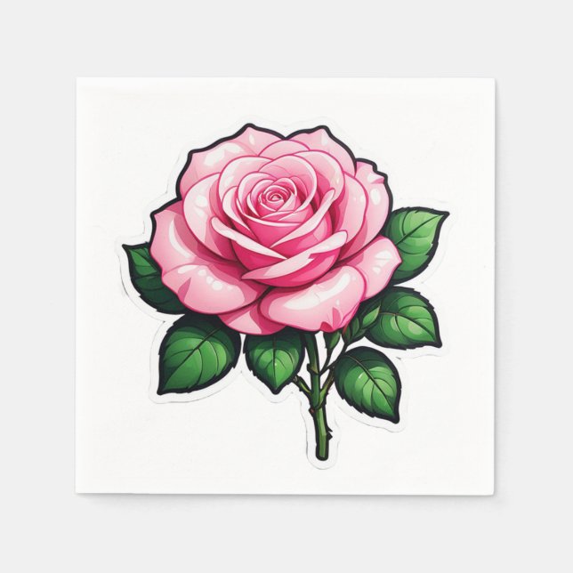 Genomskinlig Rosa ros-färgremssymbol Pappersservett (Framsidan)