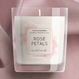Genomskinlig Rosa Watercolor Clear Product Label Klistermärken