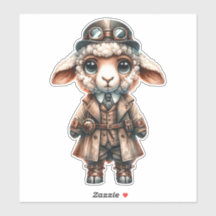 Genomskinlig Steampunk Lamb-etikett