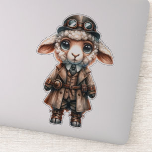 Genomskinlig Steampunk Lamb-etikett Klistermärken