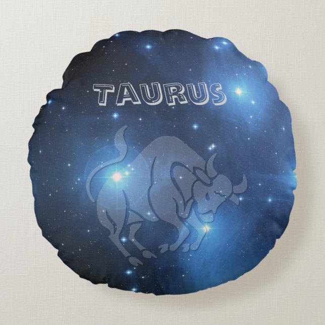 Genomskinlig Taurus Rund Kudde (Framsidan)
