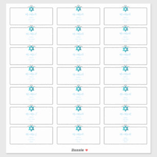 Genomskinliga gästAdressetiketter, Aqua Blue Klistermärken