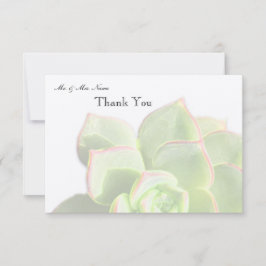 Genomskinligt grönt suckulent tack kort