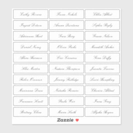 Genomskinligt skript för klassisk elegant, namn klistermärken