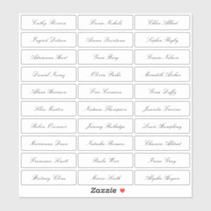 Genomskinligt skript för klassisk elegant, namn klistermärken