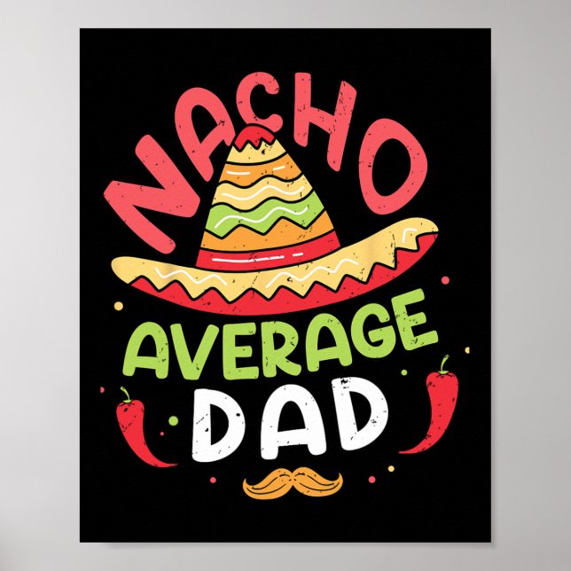 Genomsnittlig Pappa Tröja Cinco De Mayo Fars Dag M Poster (Framsidan)