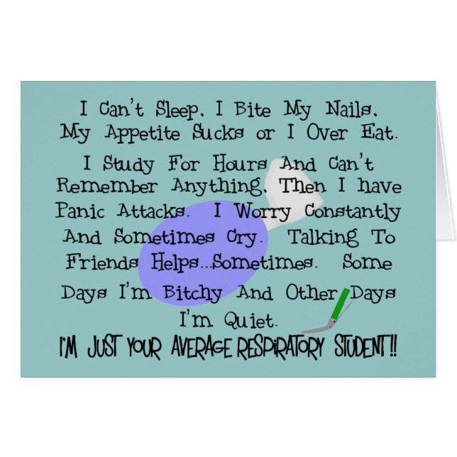 Genomsnittlig respiratorisk student hälsningskort (Framsidan Horizontal)