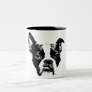 Genomsnittliga Muggin! Boston Terrierinställning Två-Tonad Mugg