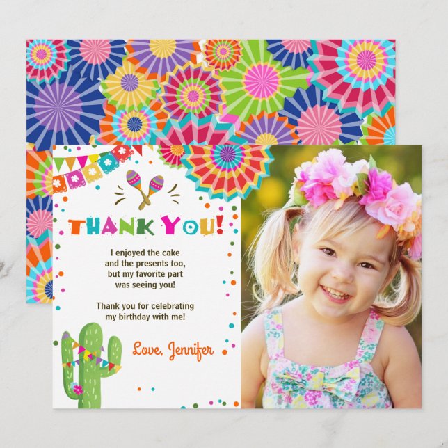 Genomsnittligt tack för ditt kort för Fiesta Cactu (Fram/baksida)