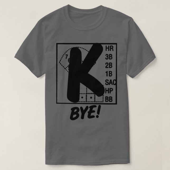 Genomstruken Baseball K Adjö Strejka 3 Pitcher Fun T Shirt (Design framsida)