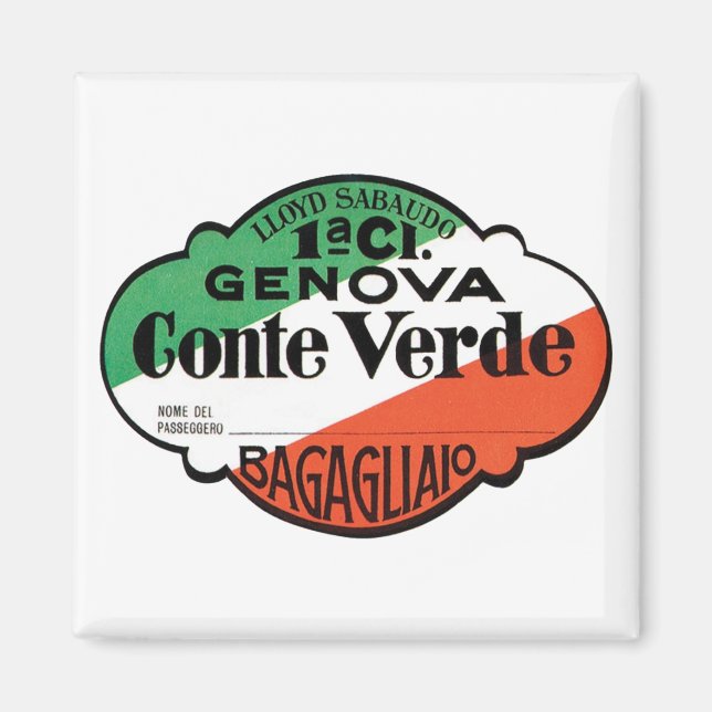 Genova Conte Verde Luggage Label Magnet (Framsidan)