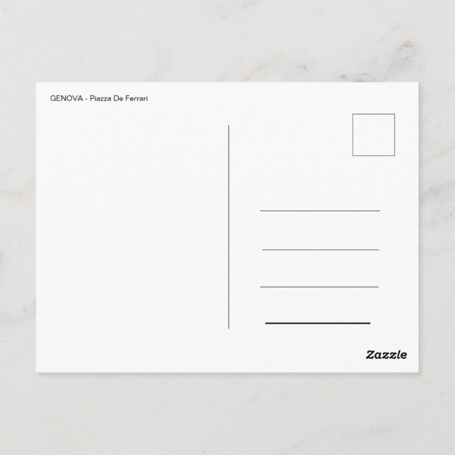 Genova - Piazza de Ferrari Vykort (Baksida)