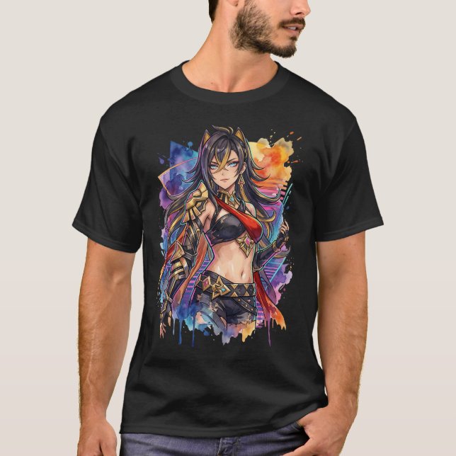 Genshin Impact Dehya Vaporwave Estetik T Shirt (Framsida)