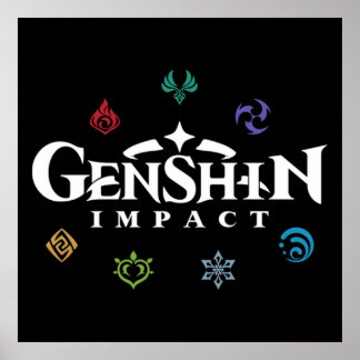 Genshin Impact Inslag Färg Poster