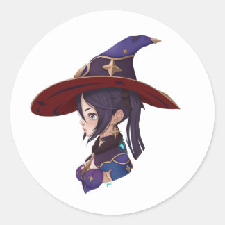 Genshin Impact: Mona Sticker (fanart) Runt Klistermärke