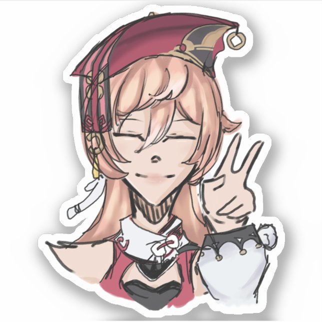 Genshin Impact Yanfei (grovsketchy) Klistermärken (Framsida)