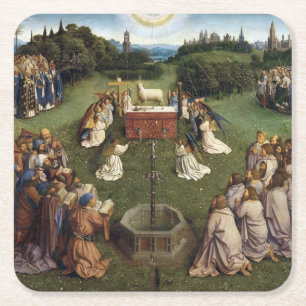 Gent Altarbit (detalj), Van Eyck Brothers Underlägg Papper Kvadrat
