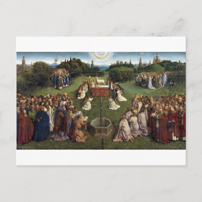 Gent Altarbit (detalj), Van Eyck Brothers Vykort (Framsida)