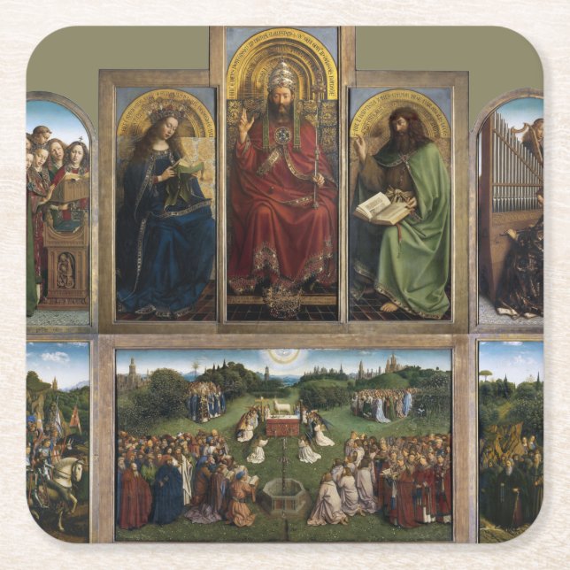 Gent Altarpart, Van Eyck Brothers Underlägg Papper Kvadrat (Framsidan)