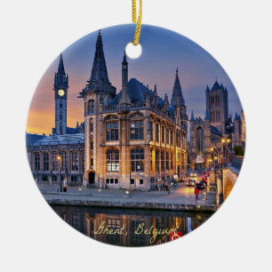 Gent, Belgien, sol Julgransprydnad Keramik