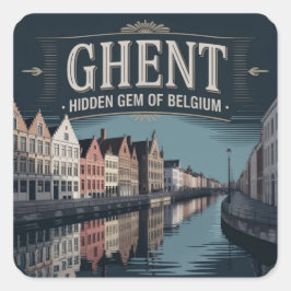 Gent – Belgiens gömda pärla Fyrkantigt Klistermärke