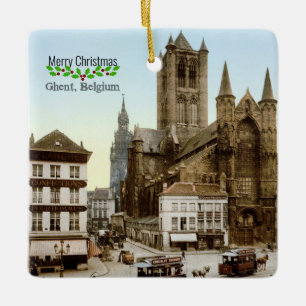 Gent, Belgiens julhälsningar Julgransprydnad Keramik