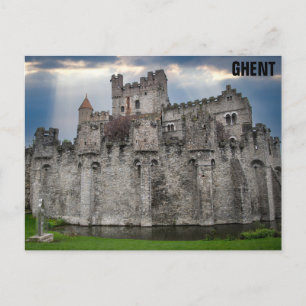 Gent Belgium Castle Travel Photo Vykort