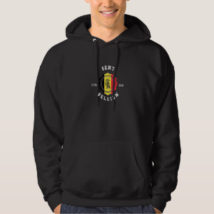 GENT Belgium Flagga Badge Vintage Premium Hoodie