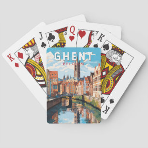 Gent Belgium Travel Art Vintage Casinokort