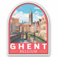 Gent Belgium Travel Art Vintage