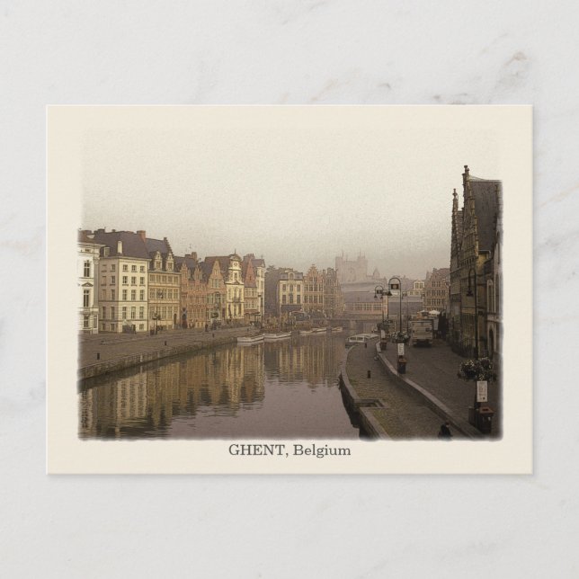 Gent, Vintage Stil Vykort (Framsida)