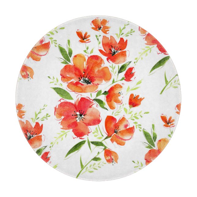 Gentemot Orange Poppies Watercolor Mönster (Framsidan)