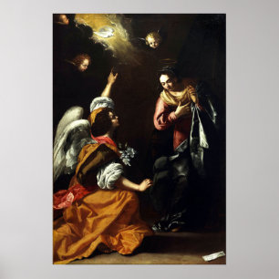 Gentileschi - Annunktion till Mary Poster