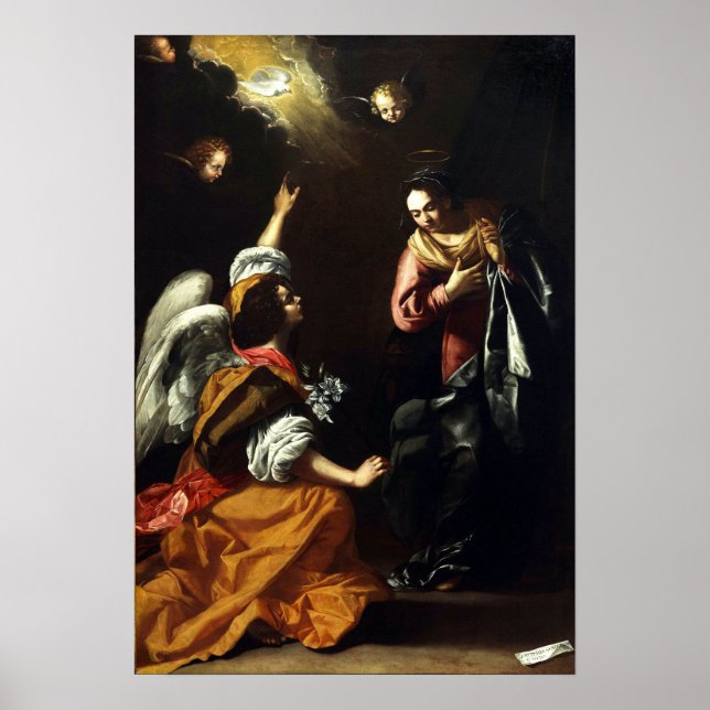 Gentileschi - Annunktion till Mary Poster (Framsidan)