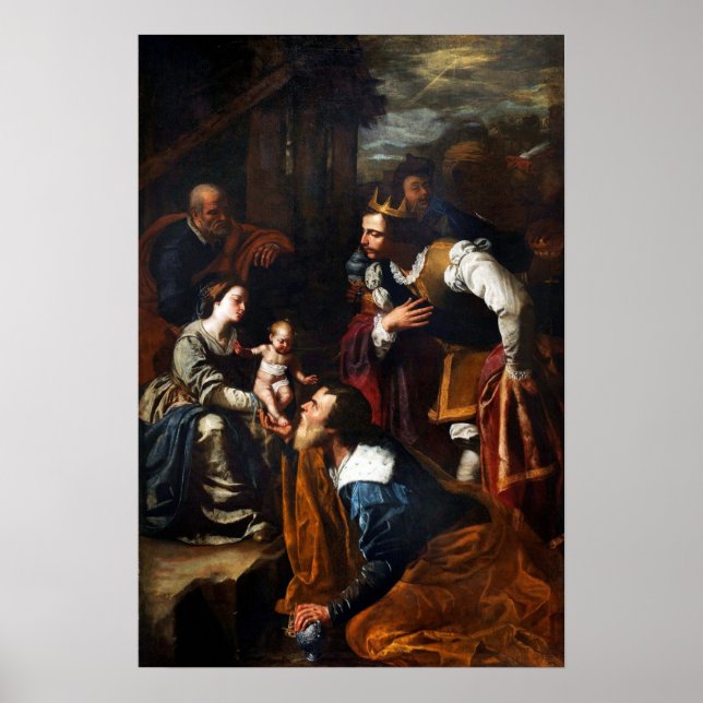 Gentileschi - De vise mäns tillbedjan Poster (Framsidan)