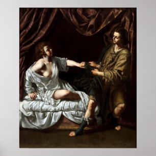 Gentileschi - Joseph and Potiphar's Maka Poster