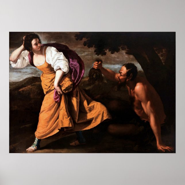 Gentileschi - Korsika och satyr Poster (Framsidan)