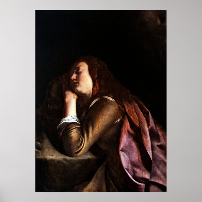 Gentileschi - Magdalene Penitent Poster (Framsidan)