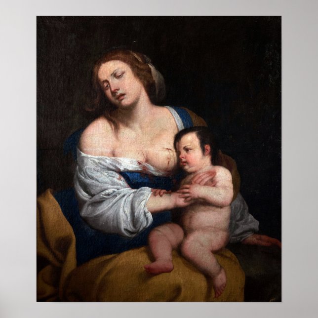 Gentileschi - Mor och barn Poster (Framsidan)